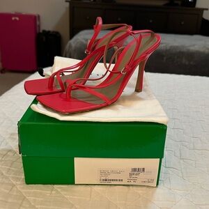 Bottega Veneta Vibrant Red Strappy Heels